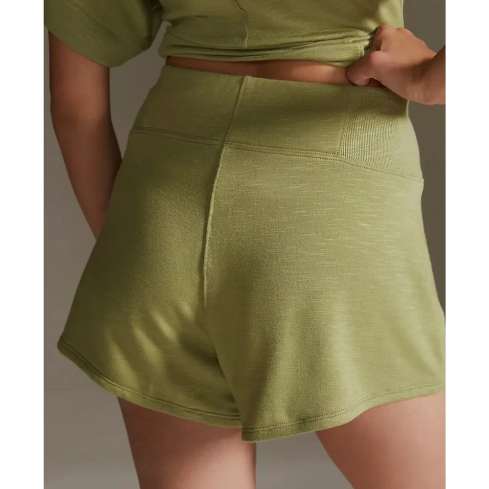 Anthropologie Daily Practice Shorts Womens S Green Corset Shorts Green Flowy